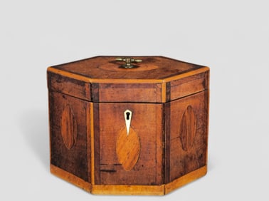 Late 18th Century Georgian Mahogany Inlaid Tea Caddy