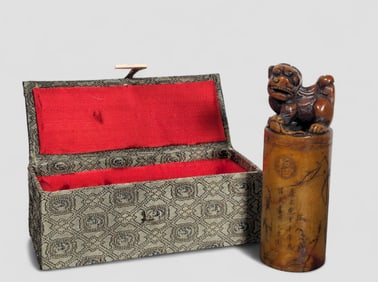 19th Century Chinese Soapstone Foo Dog Seal