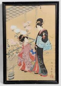 19th Century Japanese Woodblock Print Bijinga