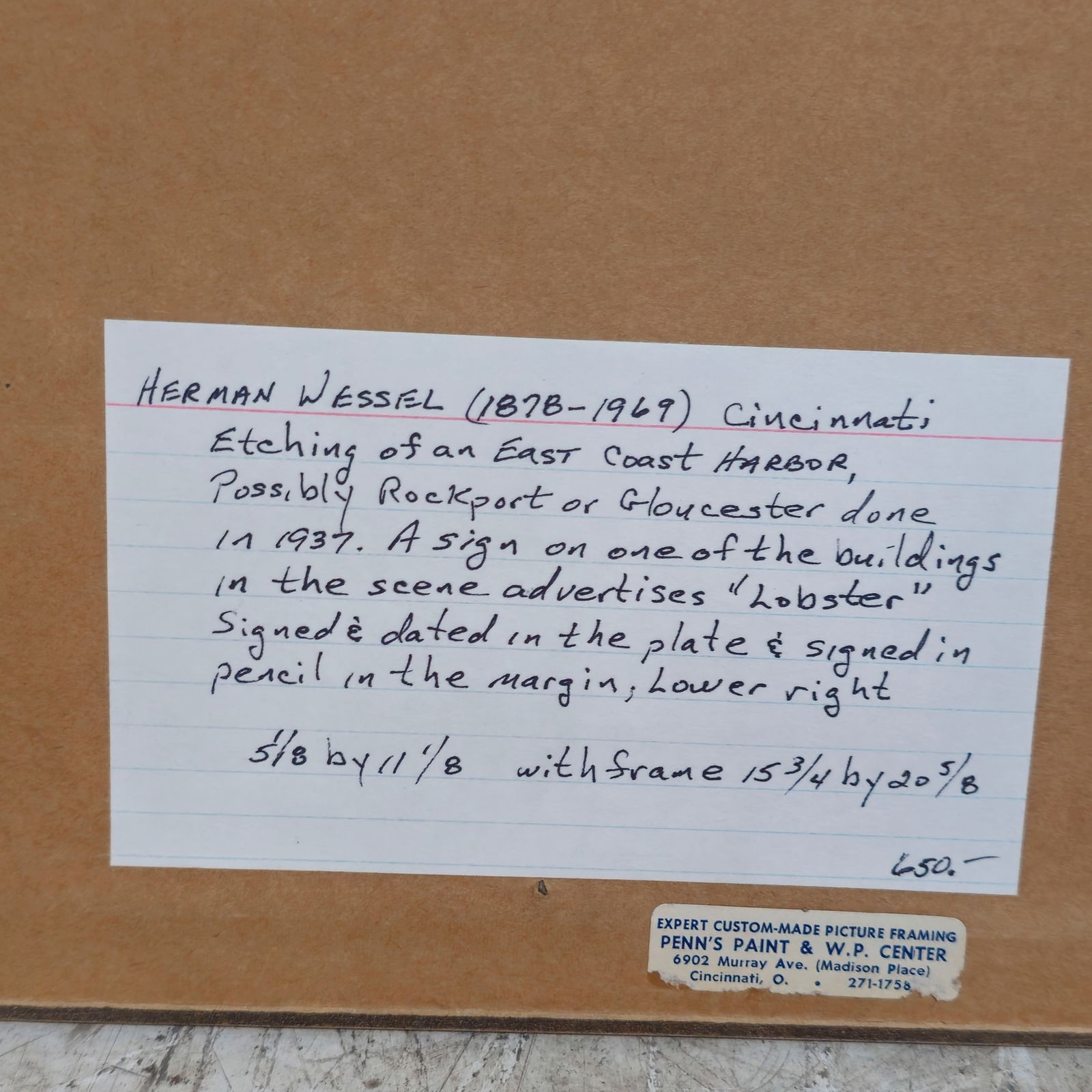 Herman H. Wessel Etching - 10