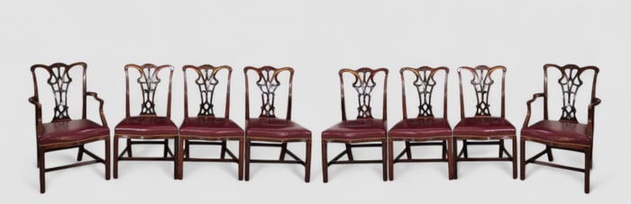 19th Century Mahogany & Leather Dining Chairs