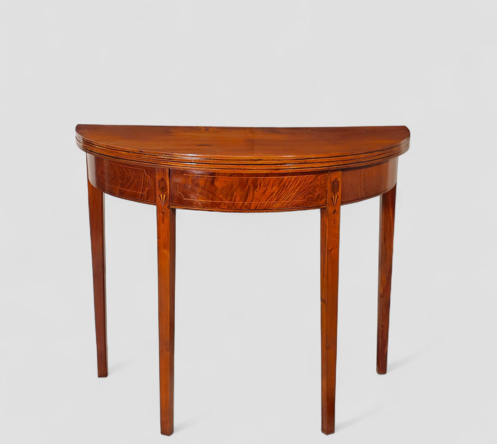 18th Century Mahogany Flip Top Hepplewhite Inlaid Table (1 of 9)