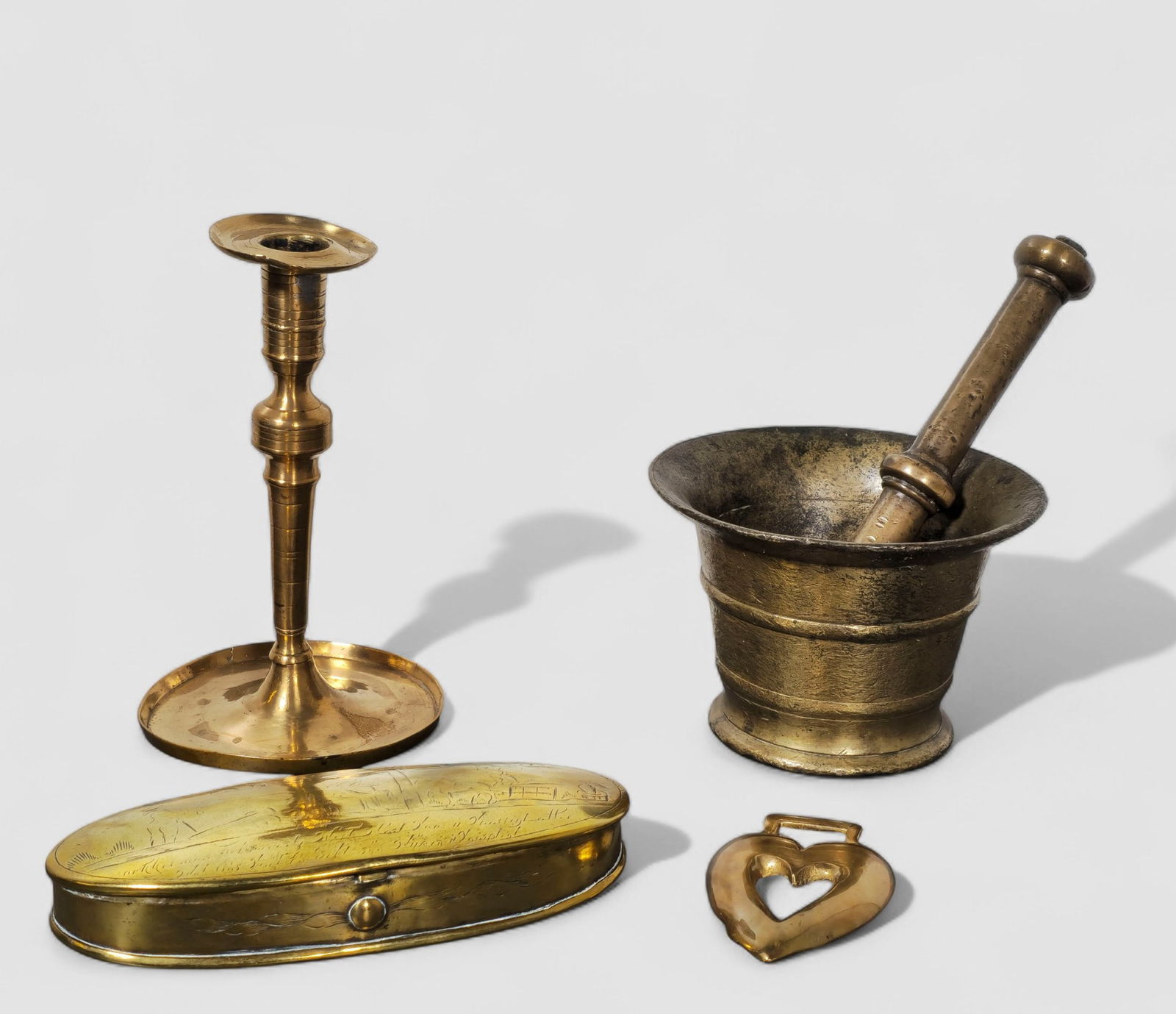 Assembled 17th, 18th and 19th Brass and Bronze Grouping (1 of 20)