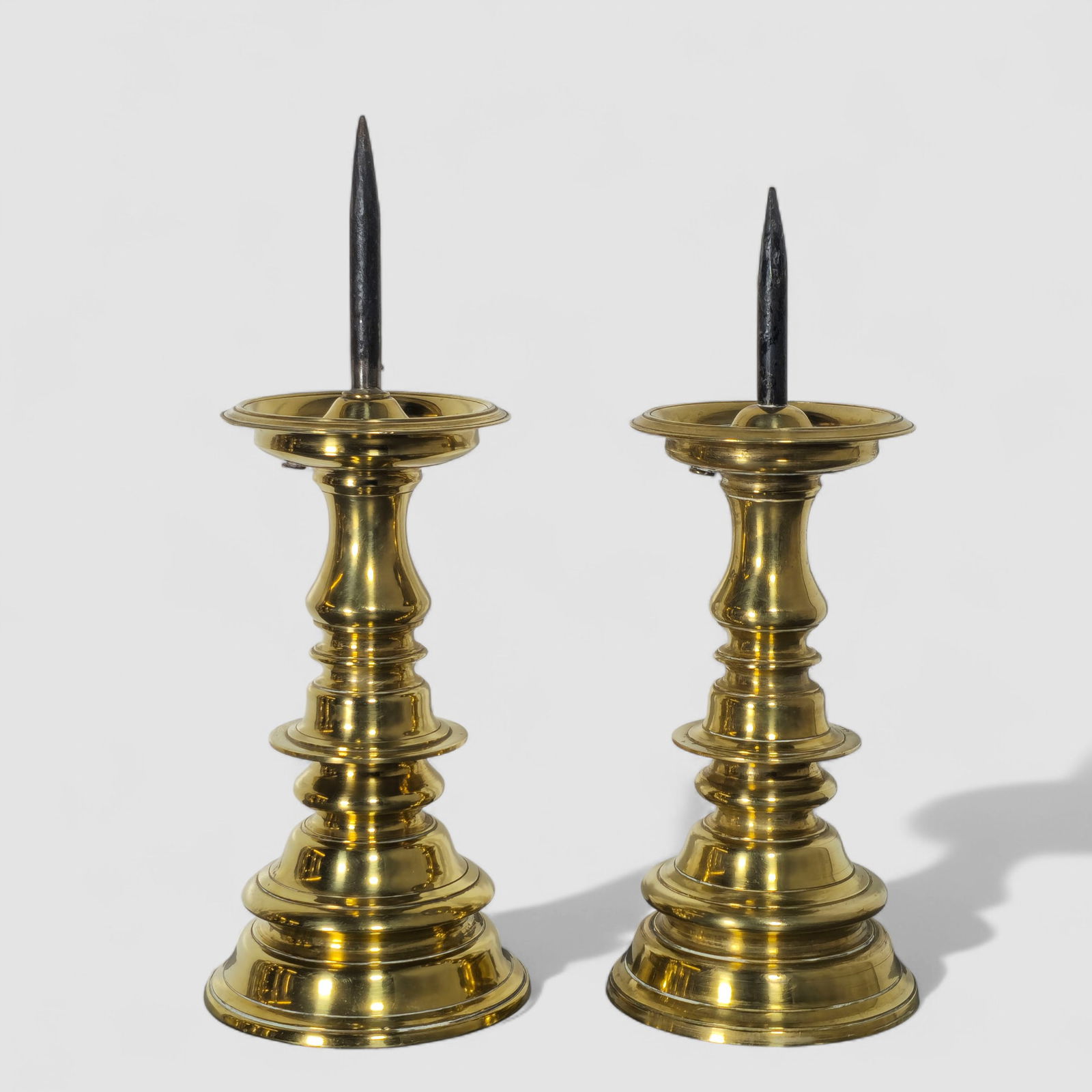 Assembled 19th Century Brass Candlesticks - 10