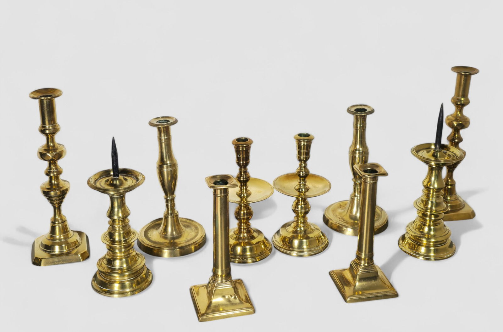 Assembled 19th Century Brass Candlesticks - 2