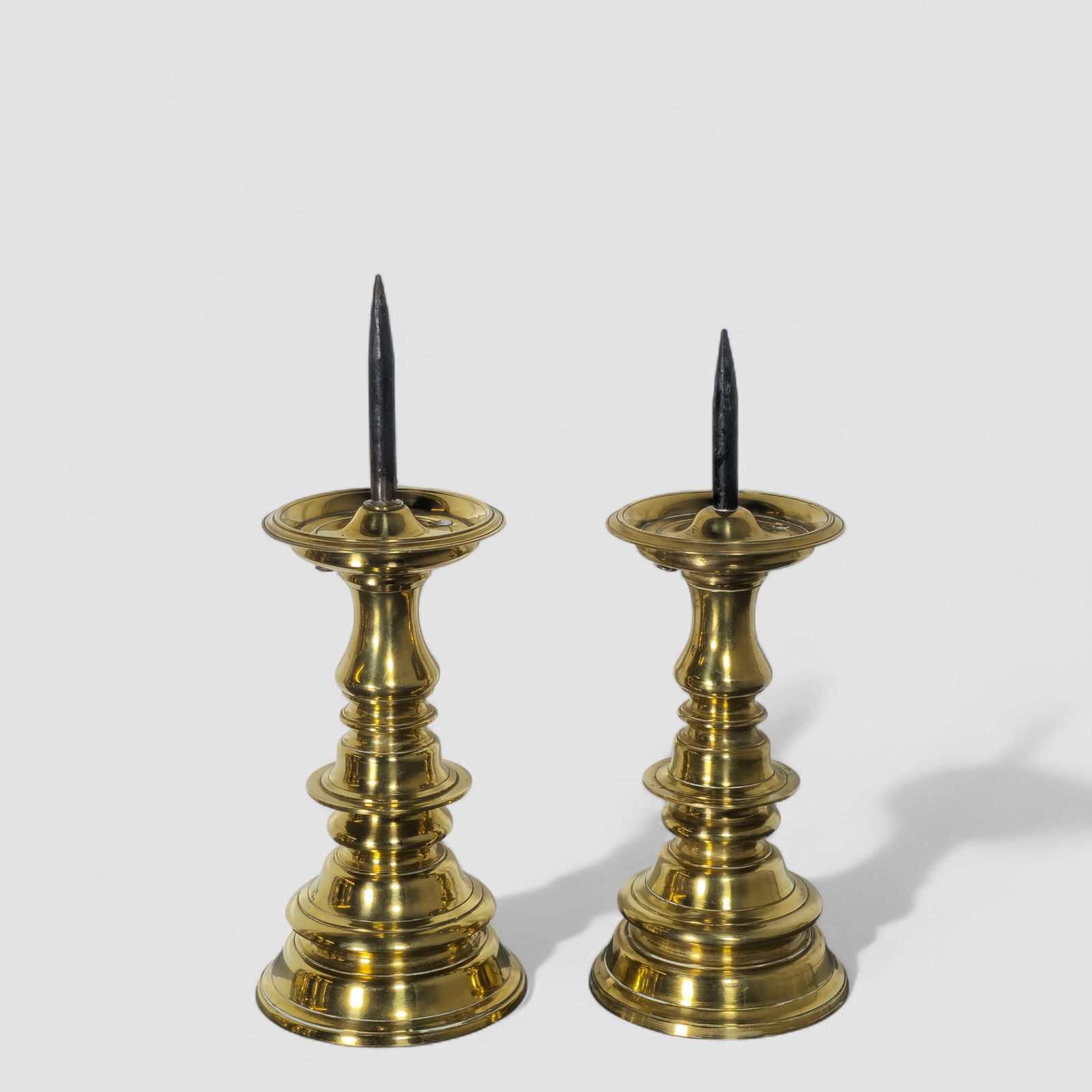 Assembled 19th Century Brass Candlesticks - 9
