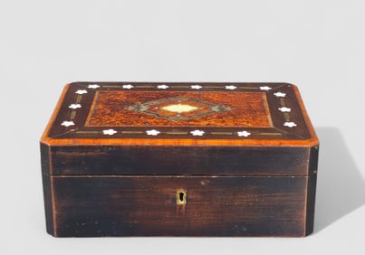 19th Century Burl Hinged Lid Box