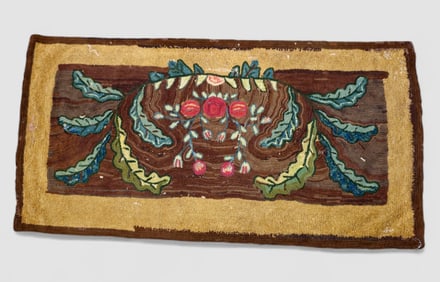 19th Century American Folk Art Hook Rug