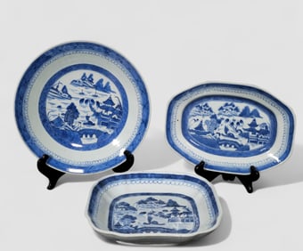 Assembled 19th Century Chinese Canton Serving Dishes