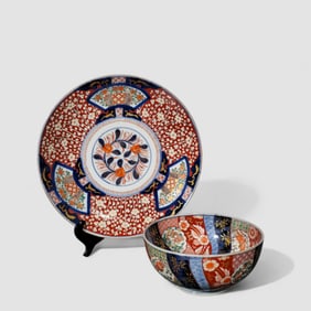 Japanese Imari Charge & Bowl
