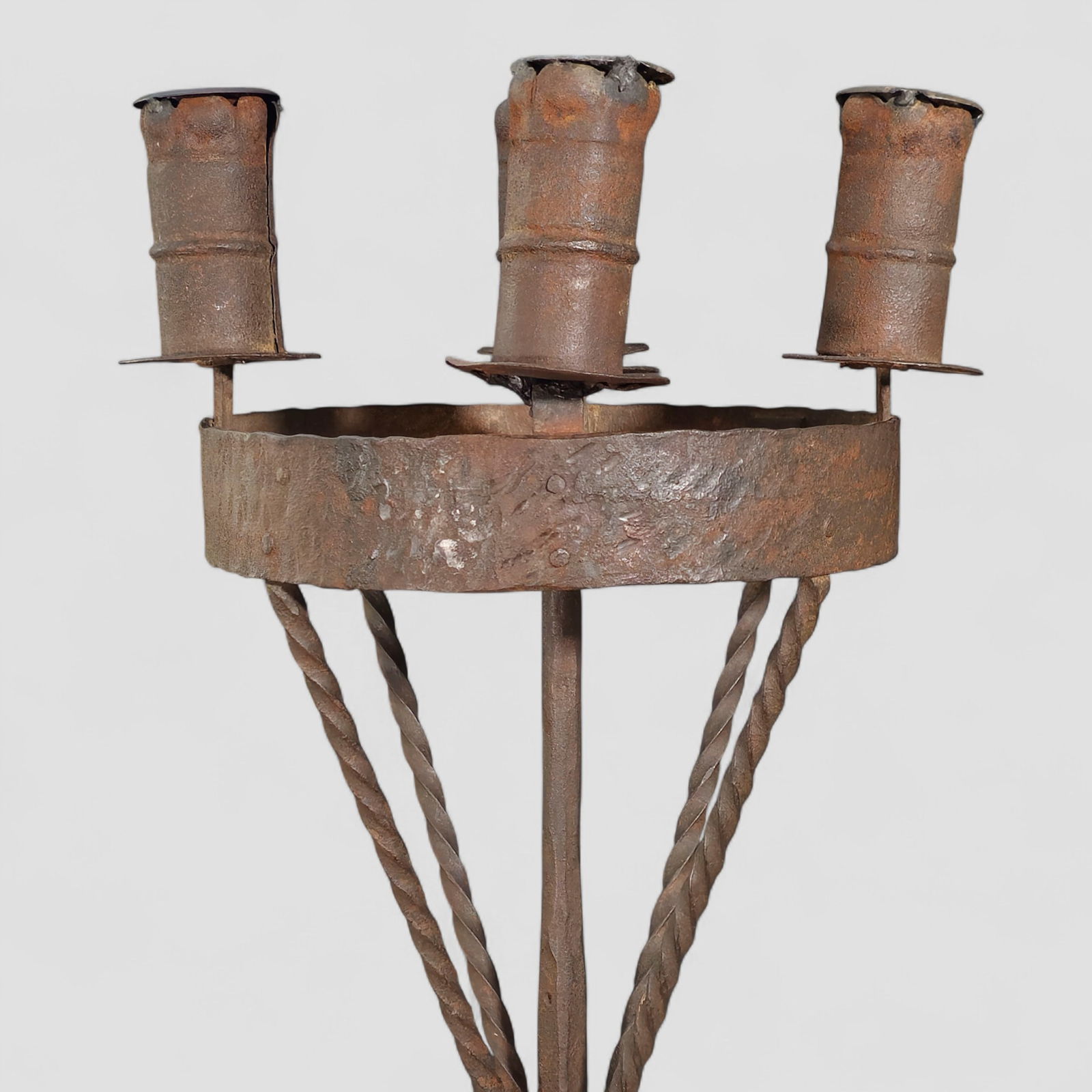 Samuel Yellin Attribution Five Branch Floor Candlestick - 3