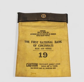 Vintage First National Bank Canvas Bank Deposit Bag