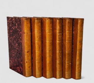 6 leather volumes of History of the French Revolution, Francois Mignent