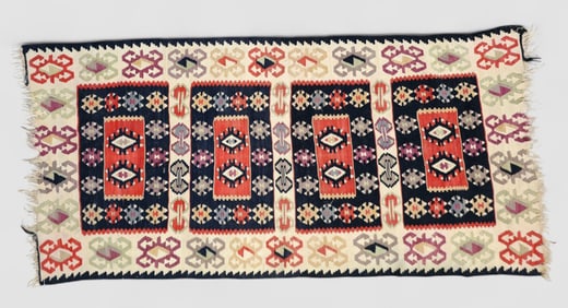 Turkish Geometric Kilim Area Rug
