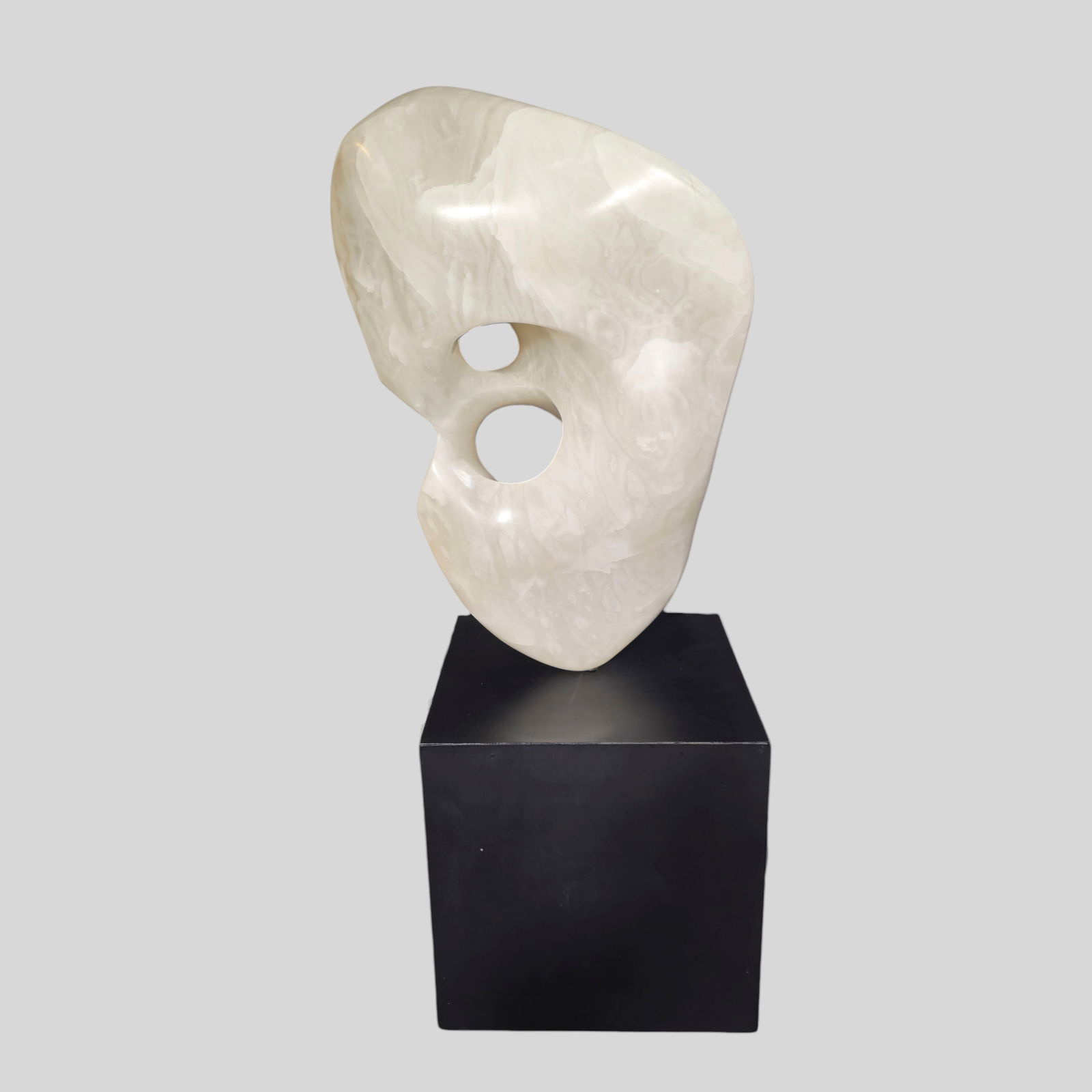 Marble Abstract Sculpture In the Manner of Jean Arp: Marble Abstract Sculpture In the Manner of Jean Arp. France. Late 1960s/ early 1970s. Marble. Replaced aniline dye wood base. Marble - 11 1/2w x 7d x 18h. Overall - 13 1/2w x 10 1/8d x 28 1/4h.