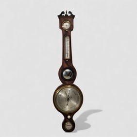 19th Century George III Lappi Satche Mahogany Banjo Barometer