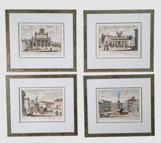 18th Century Italian Coloured Engravings