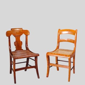 New England States & New York Cane Seat Side Chair