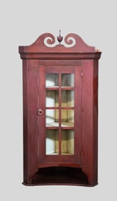 19th Century Boston Hanging Corner Cupboard