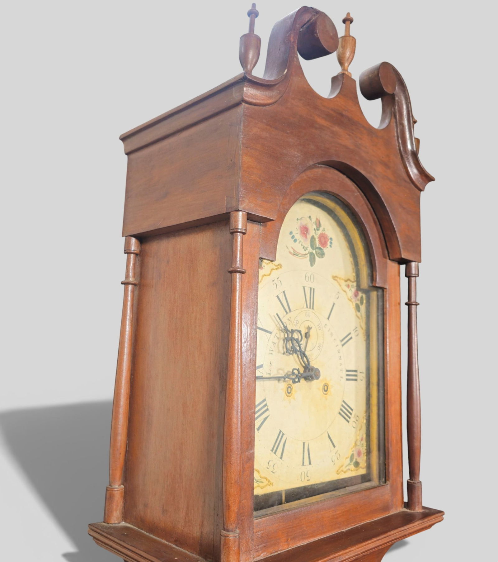 Luman Watson Cherry Tall Case Clock - 8