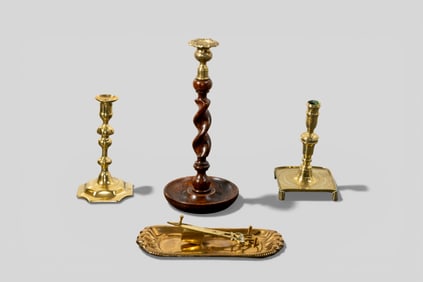Assembled 18th and 19th Century Candlesticks Plus