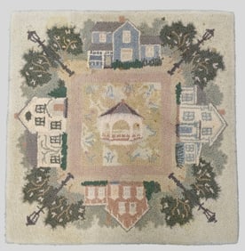 Folk Art Style McAdoo Needlepoint Rug