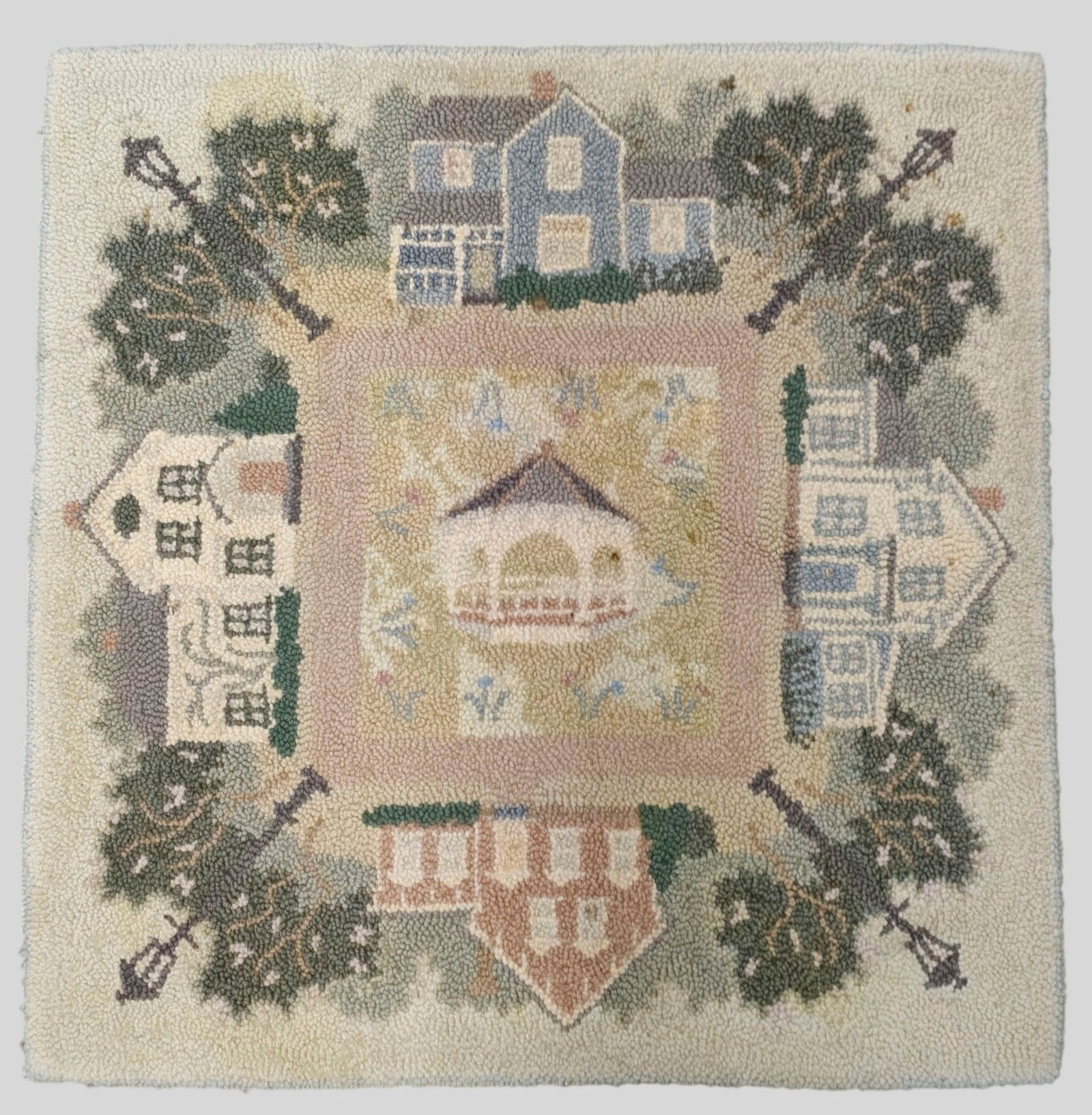 Folk Art Style McAdoo Needlepoint Rug (1 of 8)