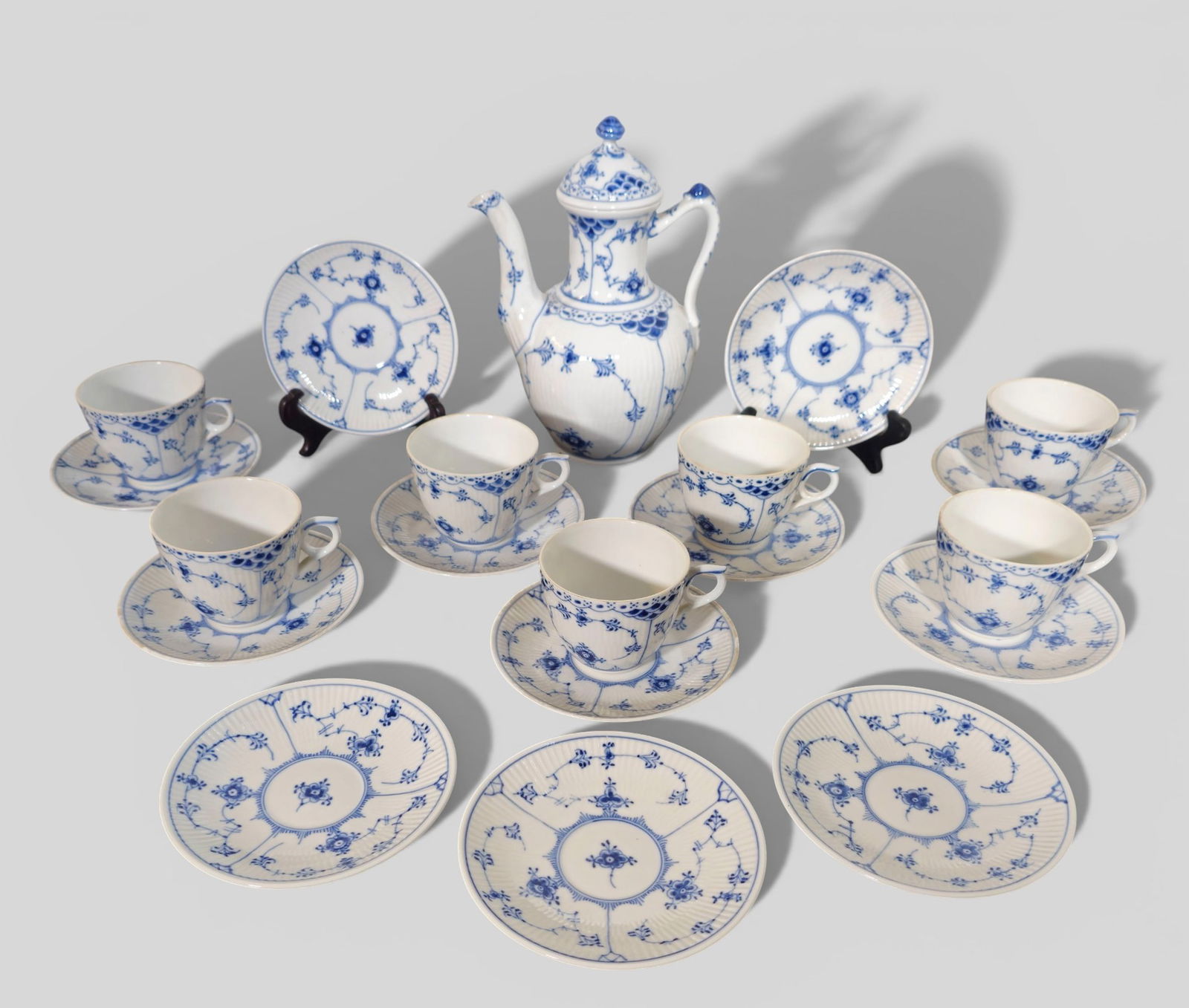 Royal Copenhagen Blue Fluted Full Lace Tea Set (1 of 10)