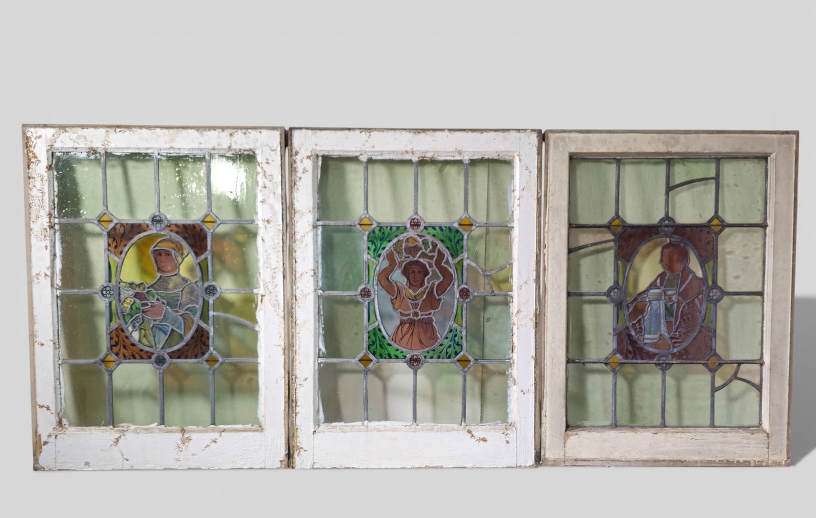 Late 19th Century Figural Stained & Leaded Glass Windows (1 of 14)