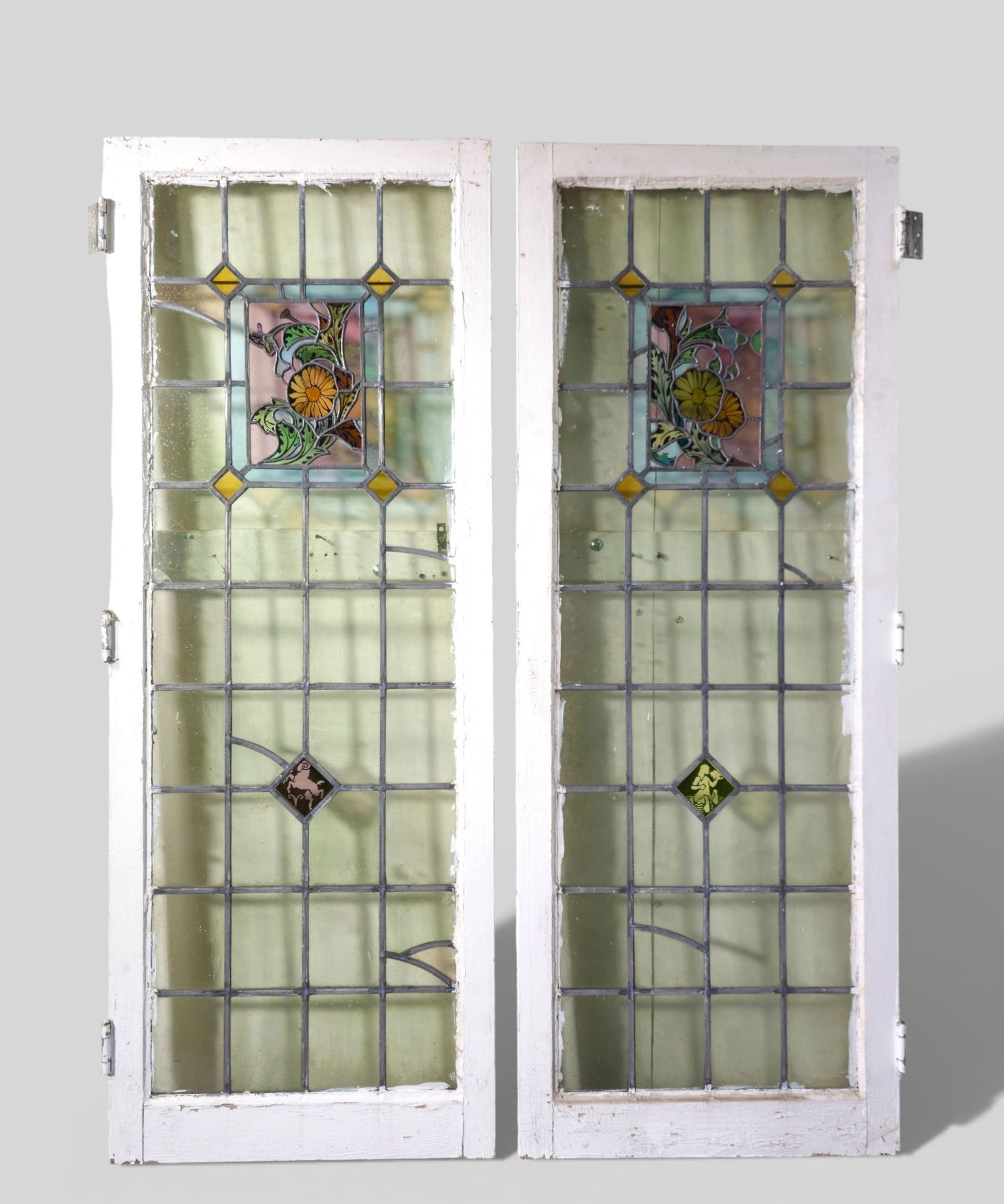 Late 19th Century Figural Stained & Leaded Glass Floral Windows (1 of 15)