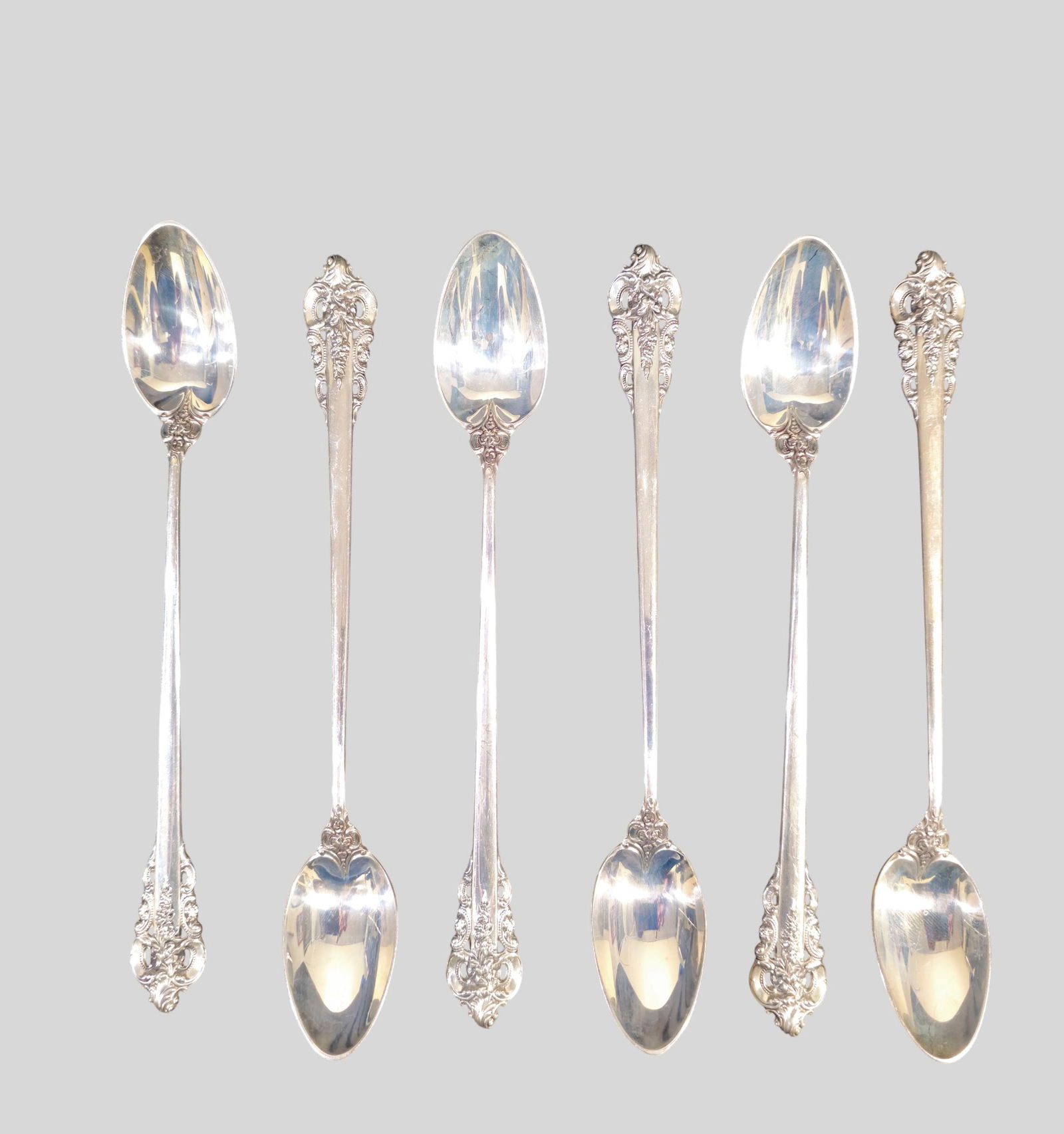 Wallace "Grande Baroque" Sterling Silver Ice Tea Spoons (1 of 5)