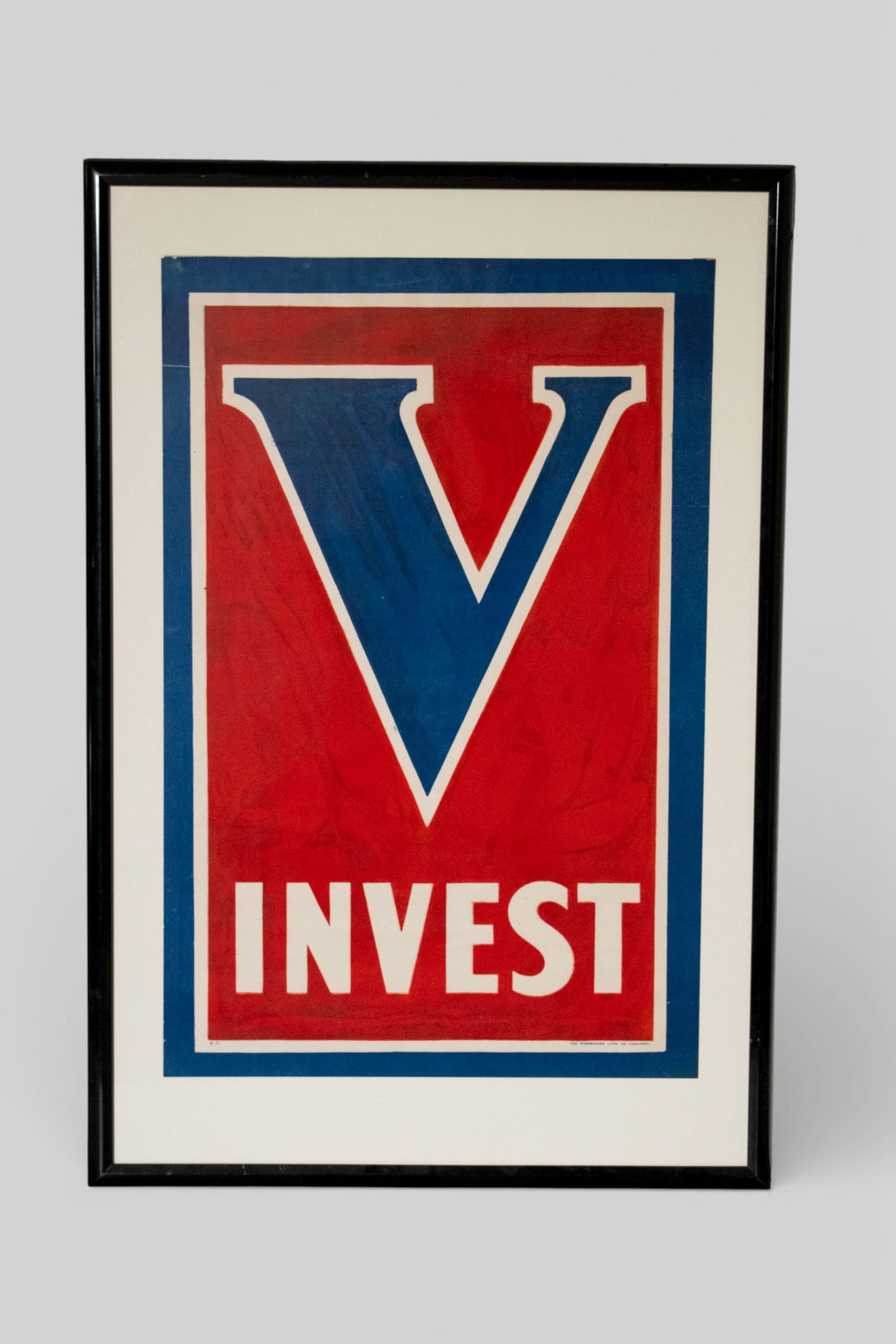 Vintage Victory Liberty Loan WWI Art Lithograph Poster: Vintage Victory Liberty Loan WWI Art Lithograph Poster. B.C. The Strobridge Litho Co. Cincinnati, OH. Image size - 35 1/8 x 23. Frame - 36 7/8 x 25.