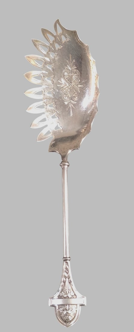 19th Century Gorham "Lotus" Sterling Silver Macaroni Server - 2