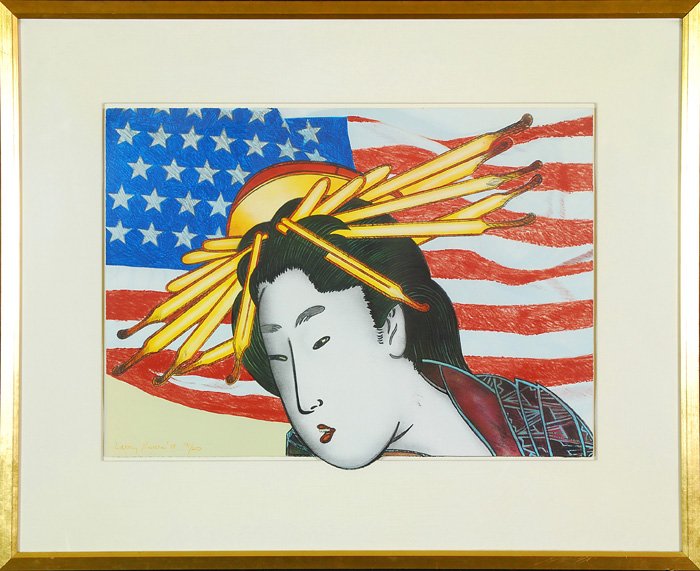 Larry Rivers: Titled "Madame Butterfly" lithograph from the Met Opera portfolio. 191/250, Signed LL and dated 1978. 22.5X 30.5