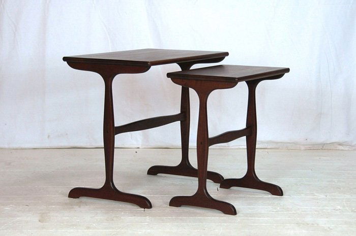 Ole Wanscher: Nesting tables, set of two. A.J. Iversen, Snedkermester, Denmark, 1952. Rosewood, unsigned. 23.5W x 15.75D x 21.75H