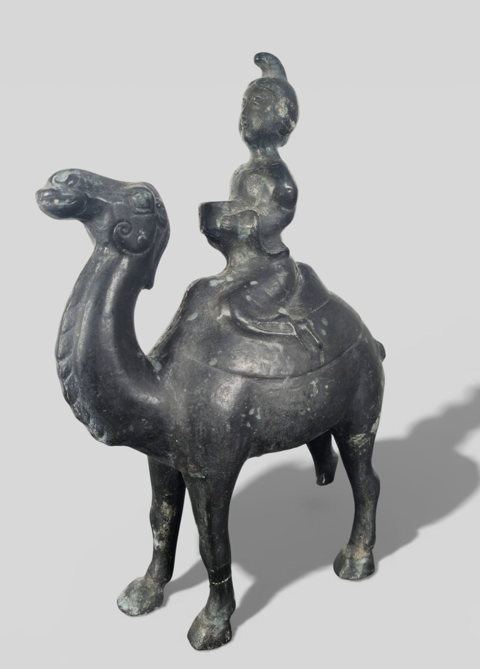 Tang Dynasty Bronze Tomb Figure of Rider on Camel (1 of 12)