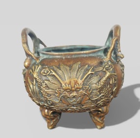 Ming Chinese Bronze Tripod Incense Burner