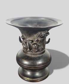 Chinese Bronze Gu Vase (Ritual Wine Vessel)