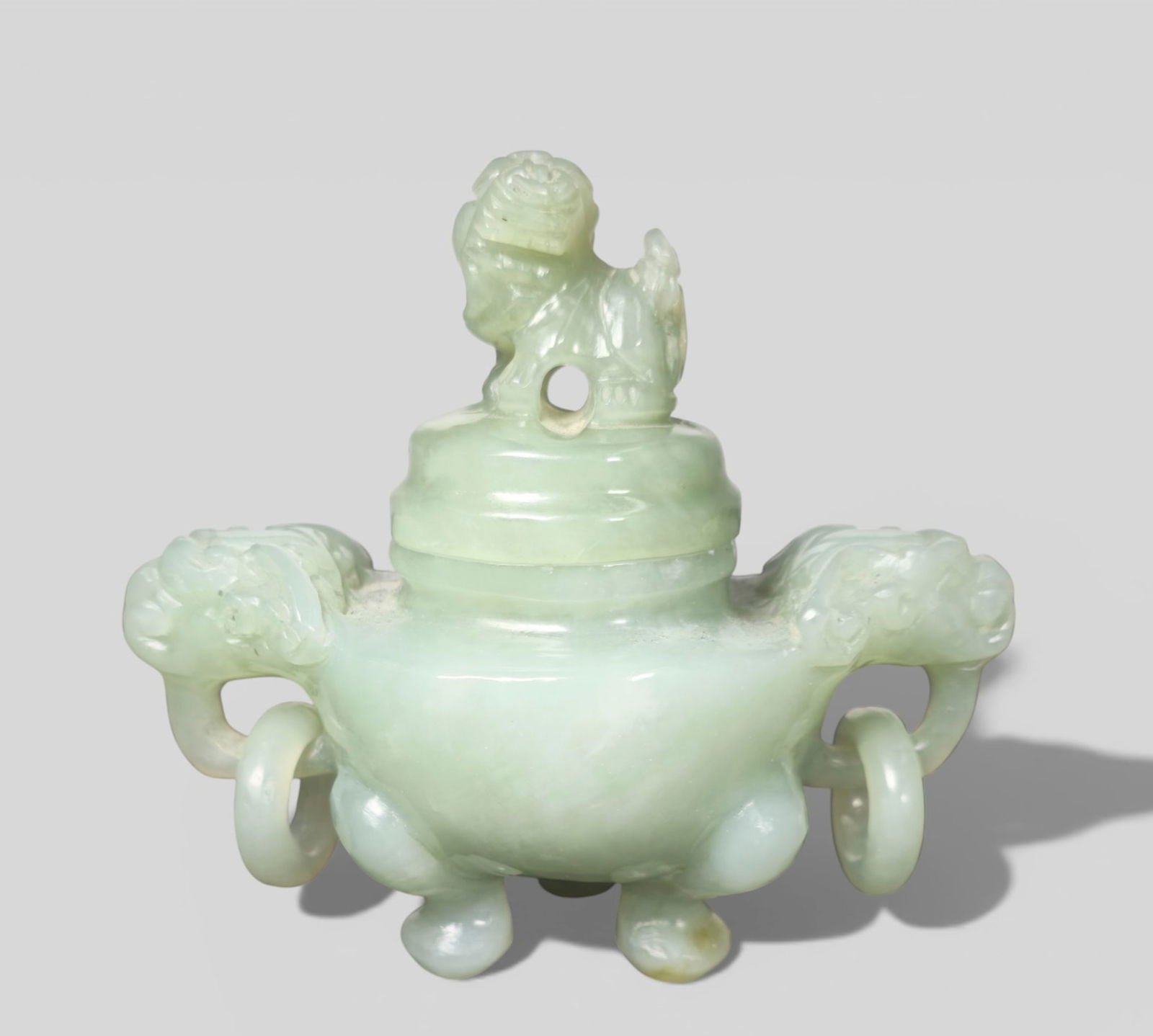 Chinese Carved Jade Tripod Censer with Lid (1 of 16)