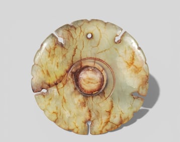 Chinese Archaic‑Style Rusted Jade Bi Disk