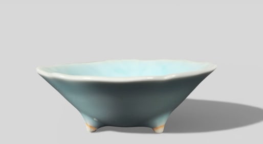 Chinese Jun Ware Tripod Incense Burner with White Slip Interior