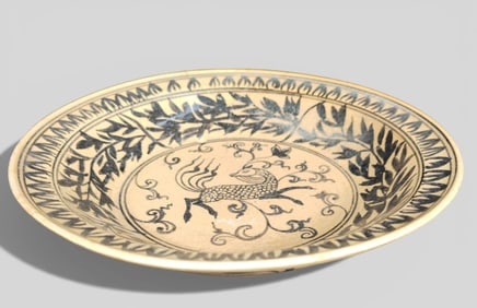 16th Century Chinese/Vietnamese Pottery Bowl with Phoenix‑Like Bird