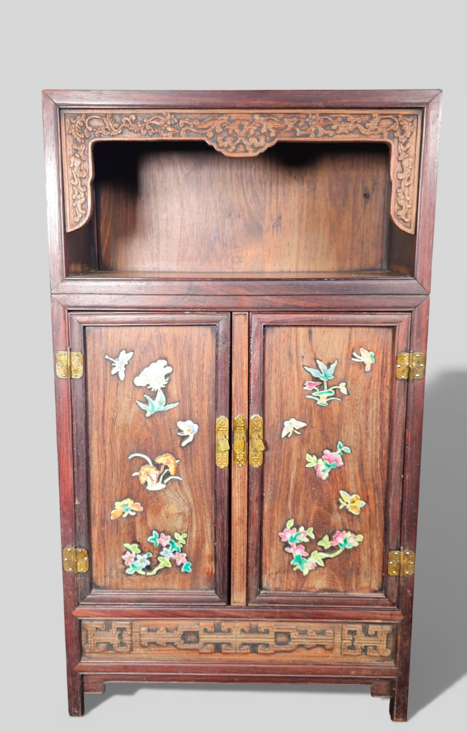 Chinese Hardwood Storage Cabinet with Stone Inlays (1 of 18)