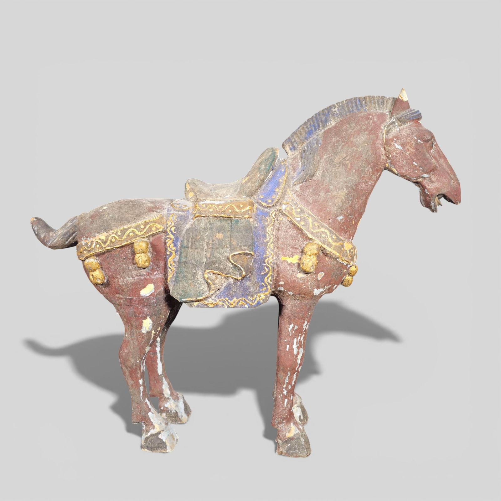 Large Chinese Hand‑Carved Tang‑Style Polychrome Horse (1 of 16)