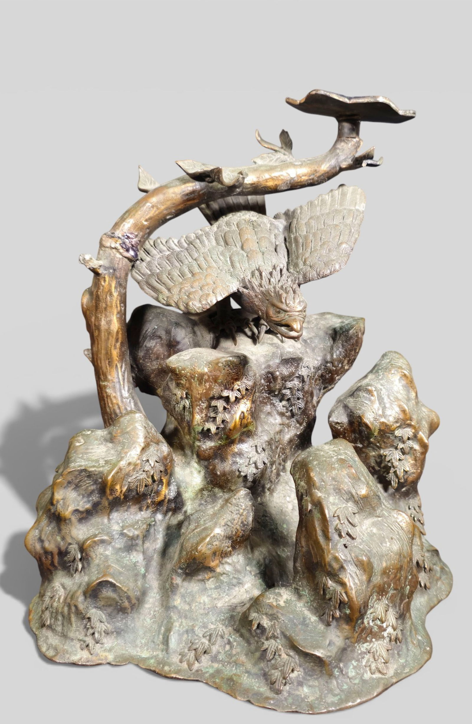 Meiji‑Period Japanese Bronze Model of a Hawk (1 of 15)