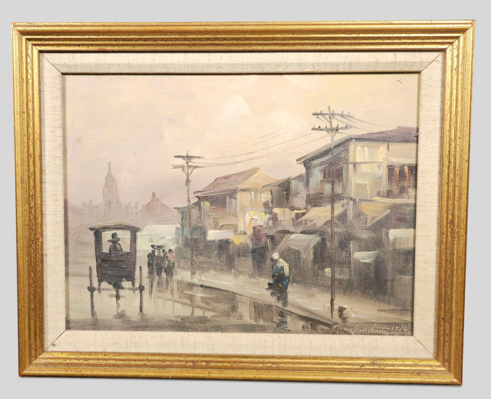 Cesar Buenaventura y Espinosa City Scene: Cesar Buenaventura y Espinosa (Filipino, 1922–1983) City Scene, 1976. Lively urban composition characteristic of Buenaventura’s expressive palette and textured brushwork, capturing the rhythm and