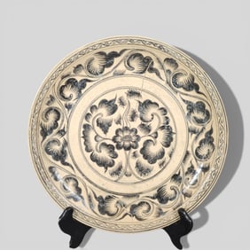 Vietnamese Stone Floral Charger, 16th Century