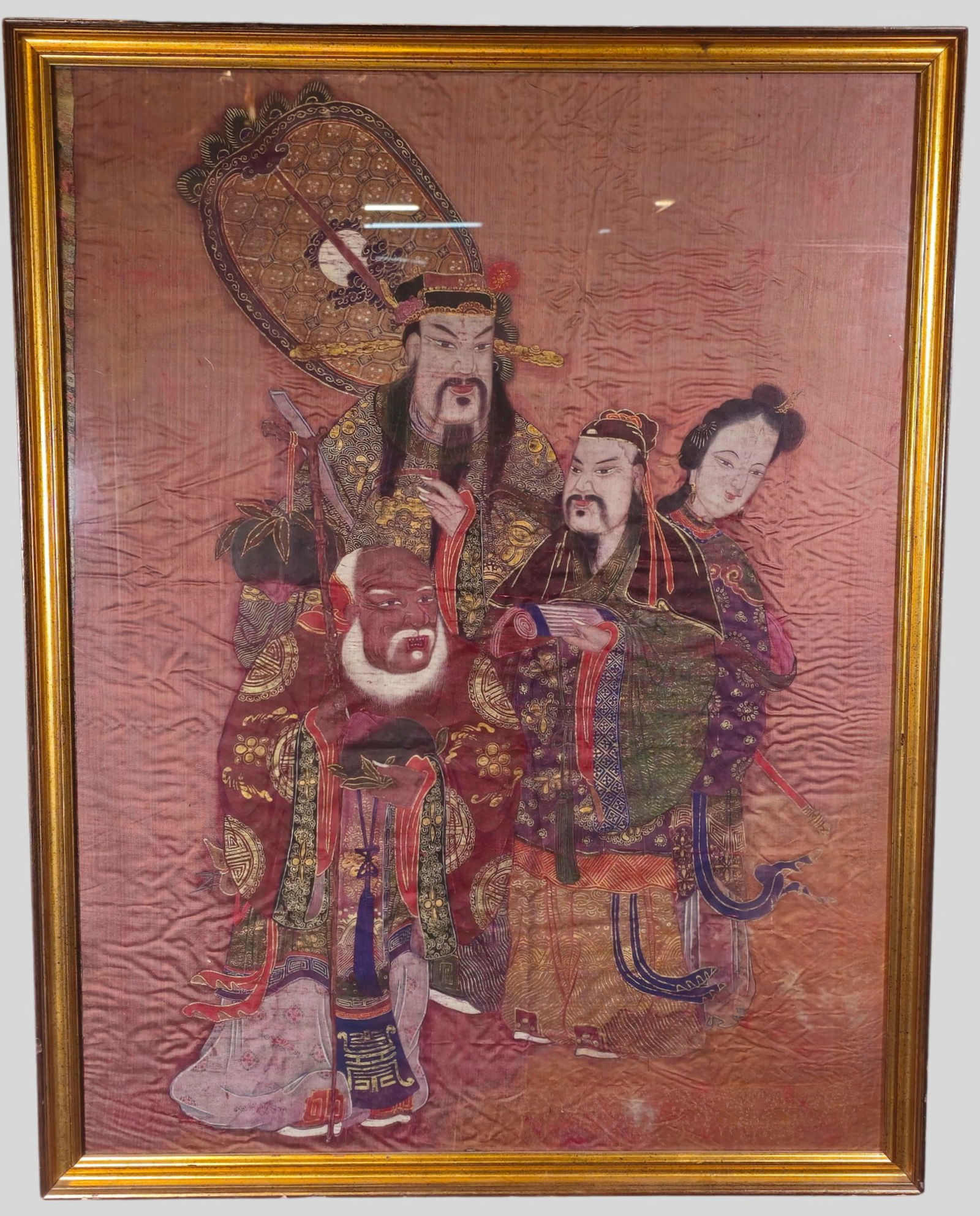 18th C. Chinese Hand‑Painted Silk Tangka (1 of 10)