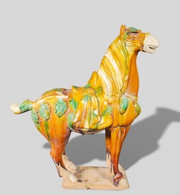 Chinese Tang Dynasty–Style Sancai Glazed Porcelain Figure — Large Form