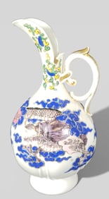 Chinese Porcelain Dragon Ewer / Wine Pot; Late Qing or Early Republic